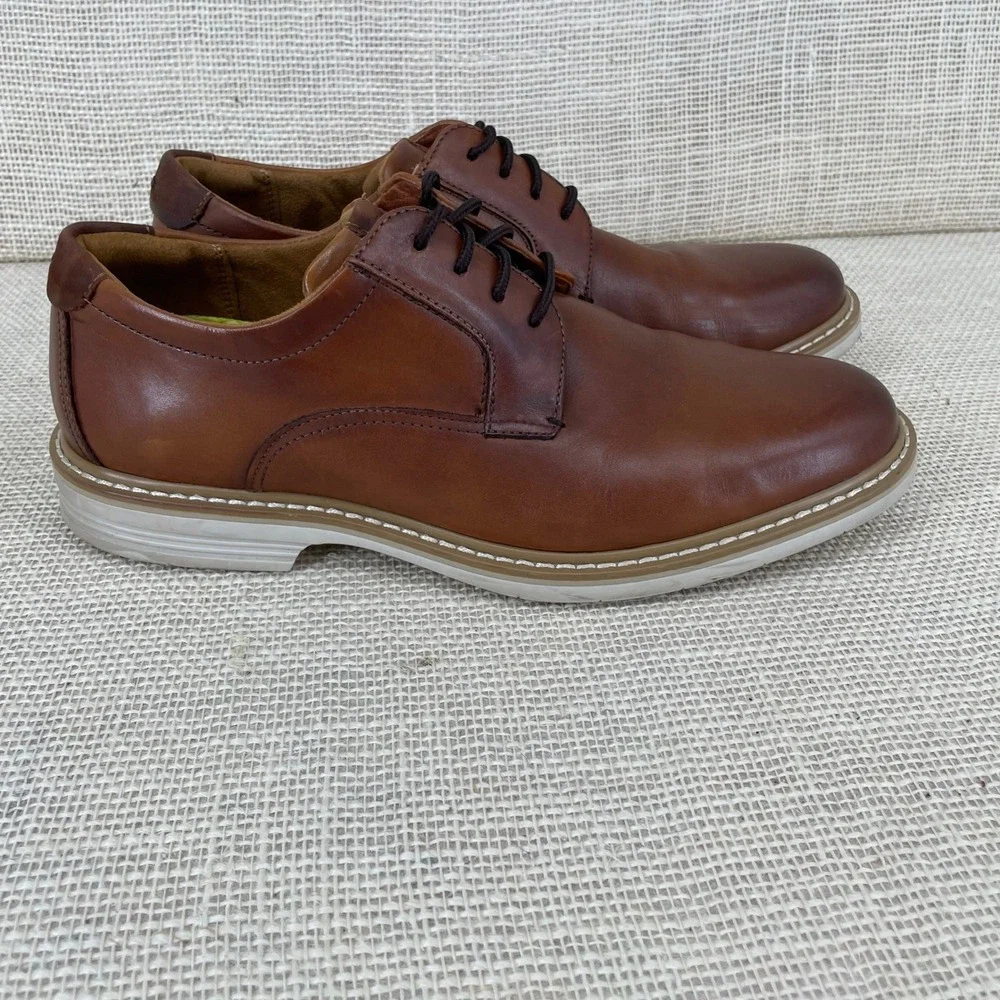 Florsheim Comfortech Mens Tan Leather Plain Toe Oxford Shoes 13369-229 Size 8.5M
